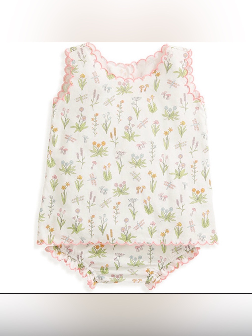 bella bliss Meadow Floral scallop swing dress with bloomers 3T pink 100% cotton